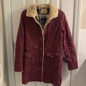 Maroon Free People long coat